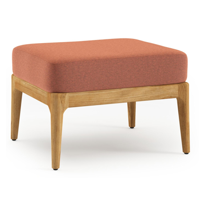 Pouf Orso en teck et coussins en all weather sunbrella® luxe Heritage Rust