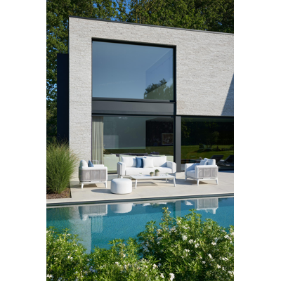 Mosa loungetafel in wit aluminium - L 140 x B 85 x H 30 cm