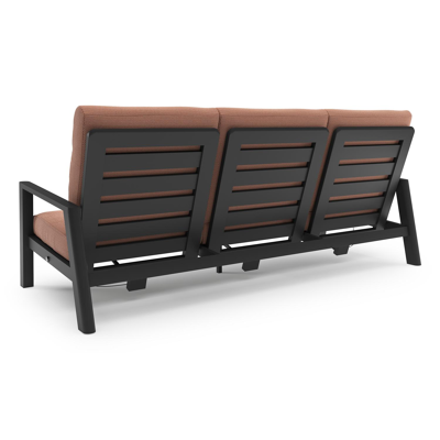 Cirello loungebank in zwart aluminium met lopi fawn all weather sunbrella® luxe kussen