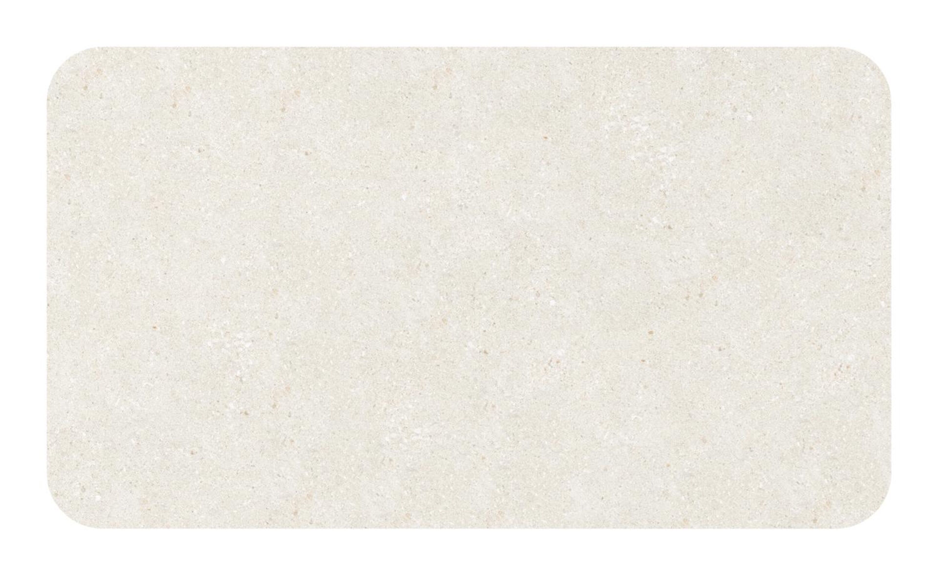 Table de jardin Orso rectangulaire arrondi en aluminium blanc et céramique pleine Shilin - Lg. 140 x Lrg. 80 x Haut. 75 cm