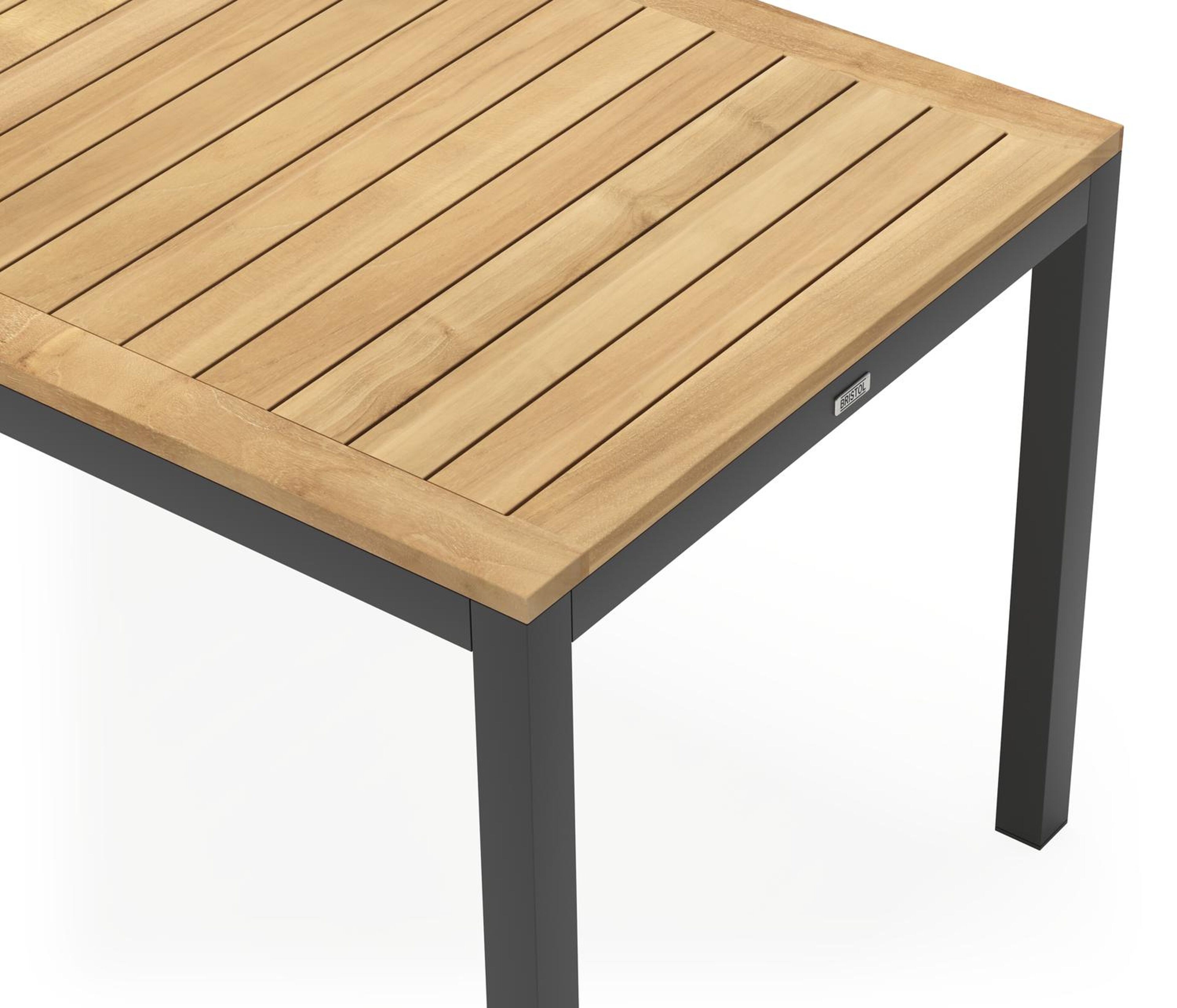 Feltro tuinset in zwart aluminium en teak Natural Finish met 2 Amalfi tuinstoelen