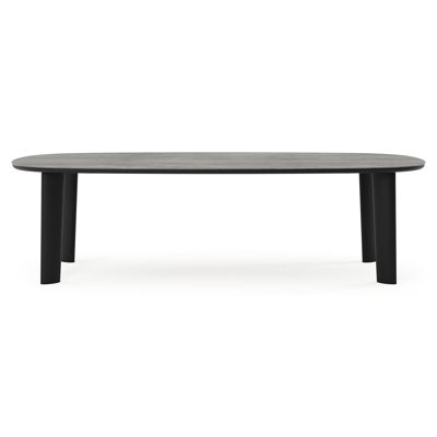Amico tuintafel bombo in zwart aluminium en volkeramiek Aspen Grey - L 270 x B 125 x H 73.5 cm