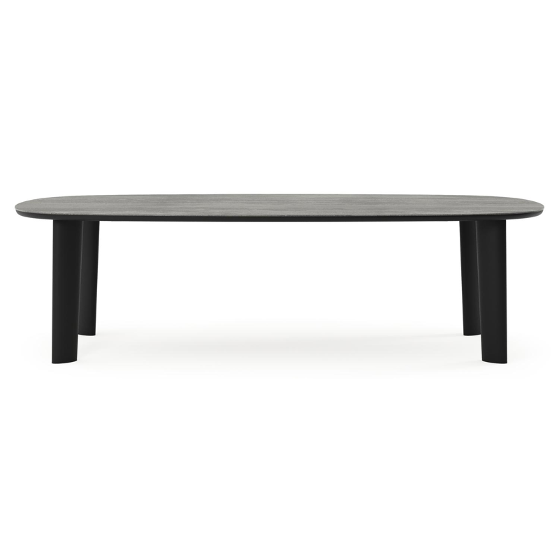 Amico tuintafel bombo in zwart aluminium en volkeramiek Aspen Grey - L 270 x B 125 x H 73.5 cm