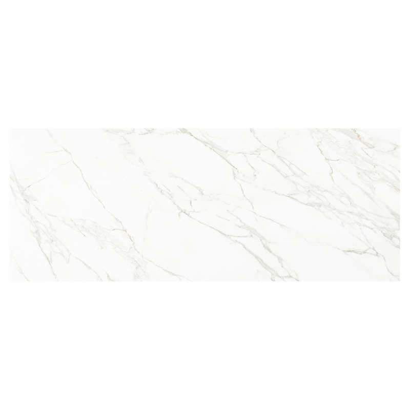 Table de jardin Como en aluminium blanc et céramique pleine calacatta - Lg 280 x Larg. 110 x H 75 cm