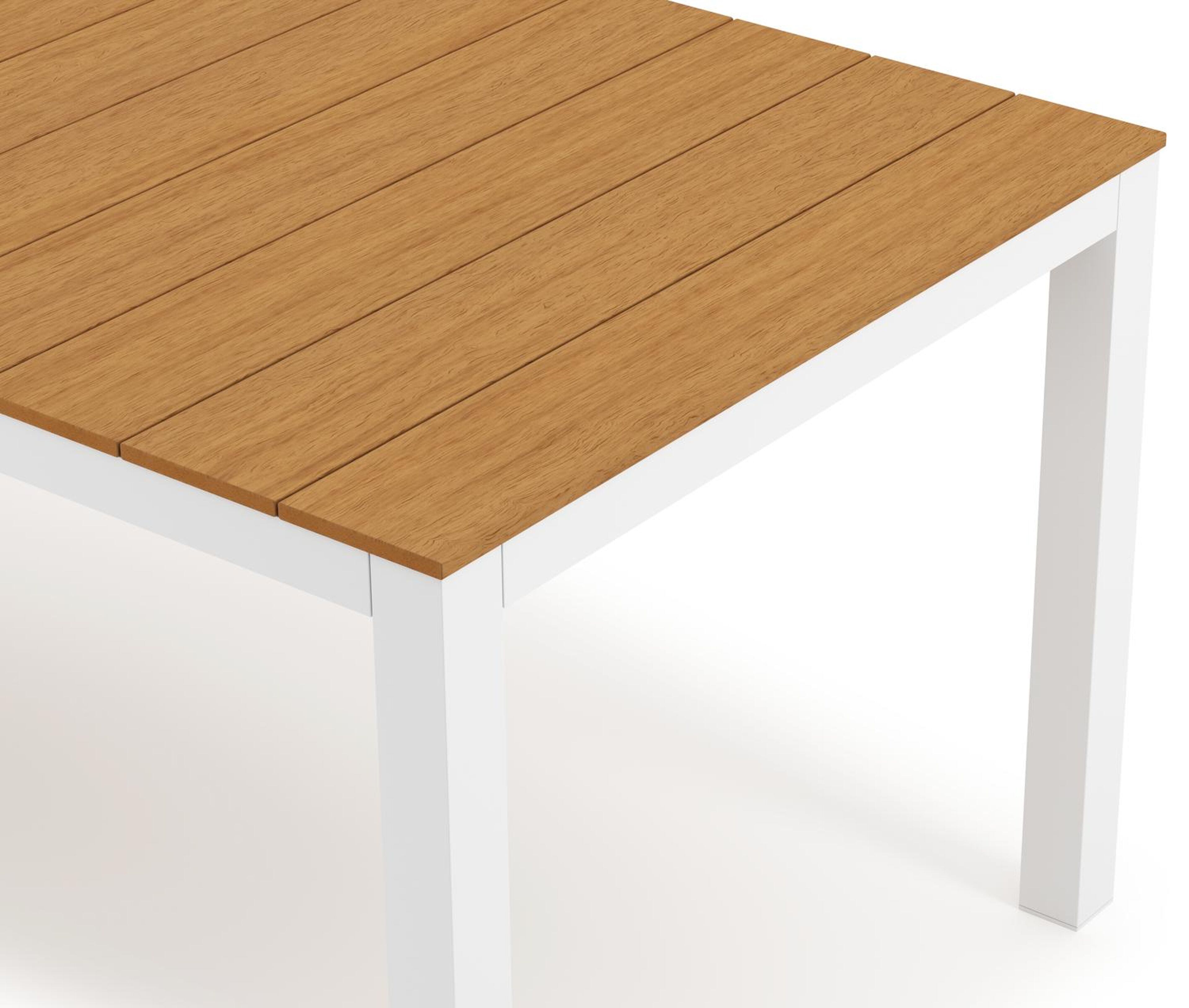 Toma tuintafel in wit aluminium en polywood - L 200 x B 90 x H 73 cm