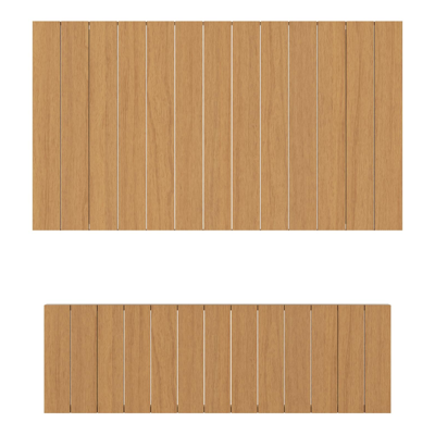 Alora bartafel in aluminium beige en polywood - L 124 x B 68 x H 70 cm