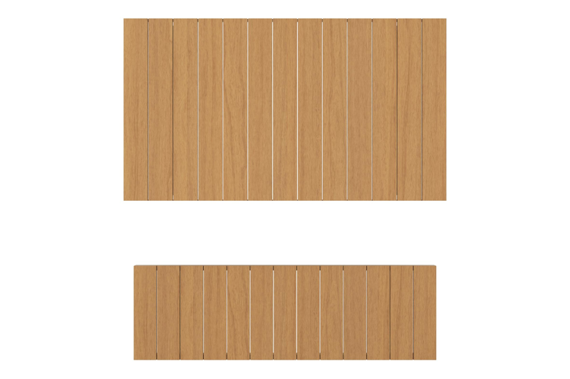 Alora bartafel in aluminium beige en polywood - L 124 x B 68 x H 70 cm