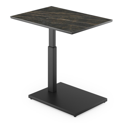 Table d'appoint Cirello Pop up en aluminium noir et céramique pleine black obsession - Lg. 70 x Lrg. 50 x Haut. 66 cm