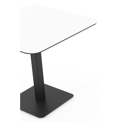 Fano kantelbare tuintafel afgerond vierkant in zwart aluminium en volkeramiek Arctic White - L 80 x B 80 x H 72.5 cm