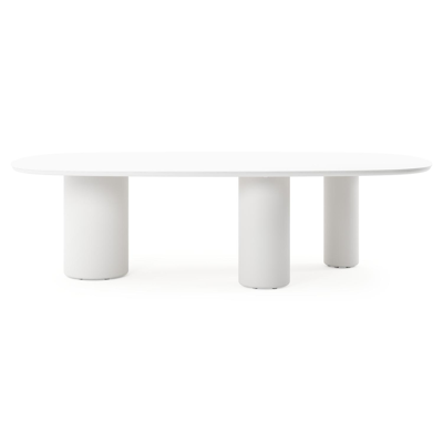 Amico tuintafel bombo xl in wit aluminium en volkeramiek Arctic White - L 270 x B 148 x H 73.5 cm