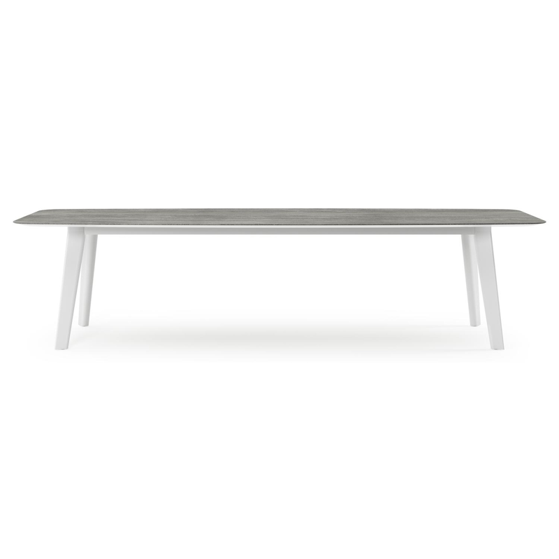 Lacrima tuintafel in wit aluminium en volkeramiek aspen grey  - L 315 x B 115 x H 73 cm
