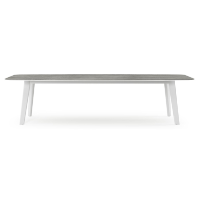 Lacrima tuintafel in wit aluminium en volkeramiek aspen grey - L 315 x B 115 x H 73 cm