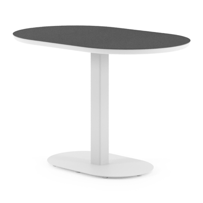 Teramo tuintafel bombo in wit aluminium en volkeramiek Nero Black - L 110 x B 70 x H 73.7 cm