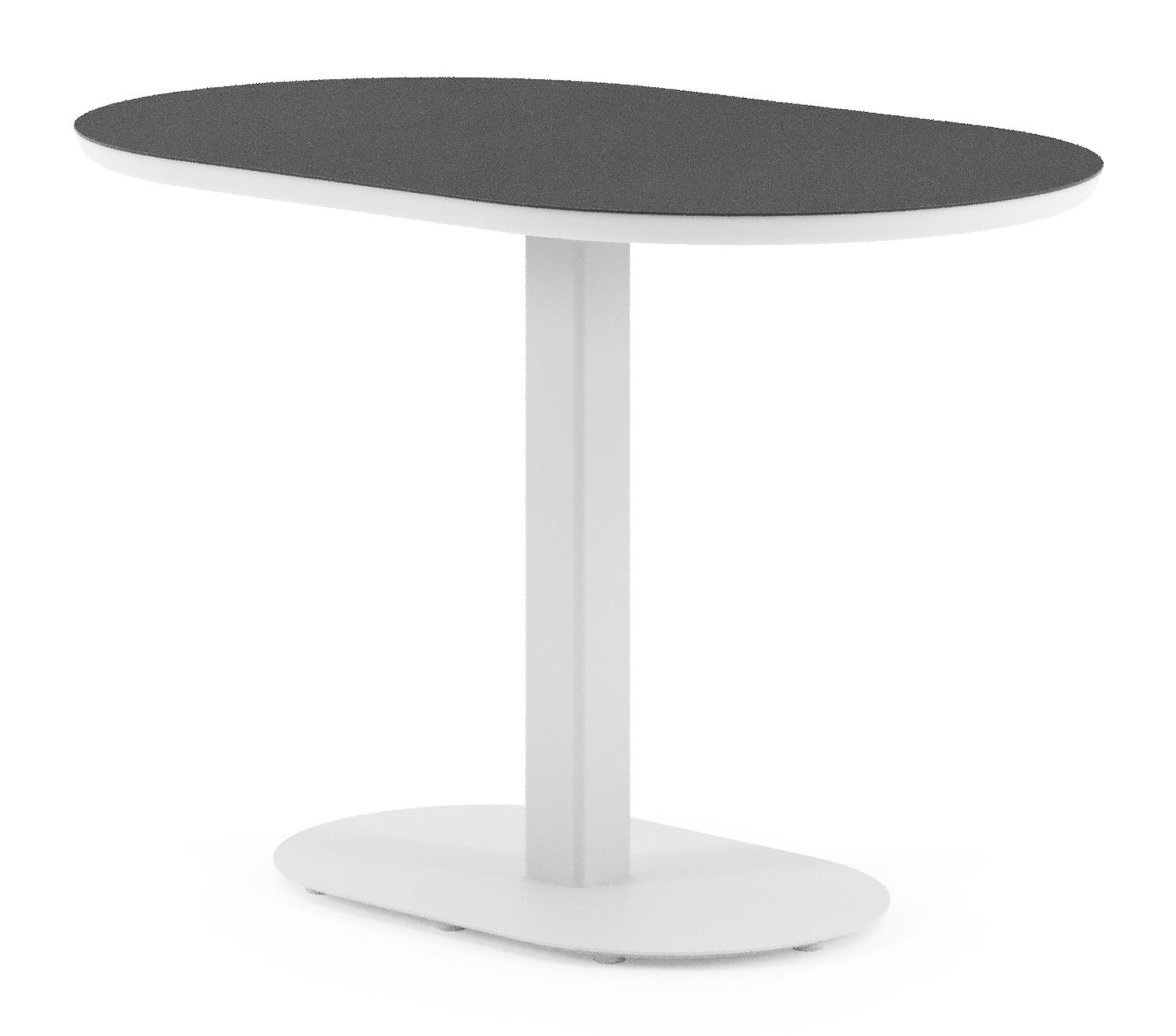 Teramo kantelbare tuintafel bombo in wit aluminium en volkeramiek Nero Black - L 110 x B 70 x H 74 cm