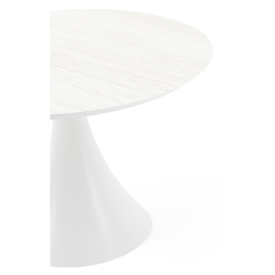 Fano tuintafel rond in wit aluminium en volkeramiek calista - Dia. 110 x H 75 cm