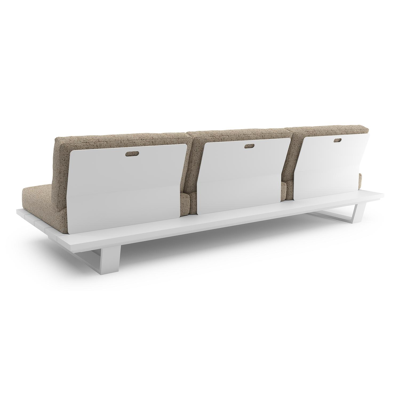 Pagino loungebank in wit aluminium met bora jungle all weather cosytica kussen