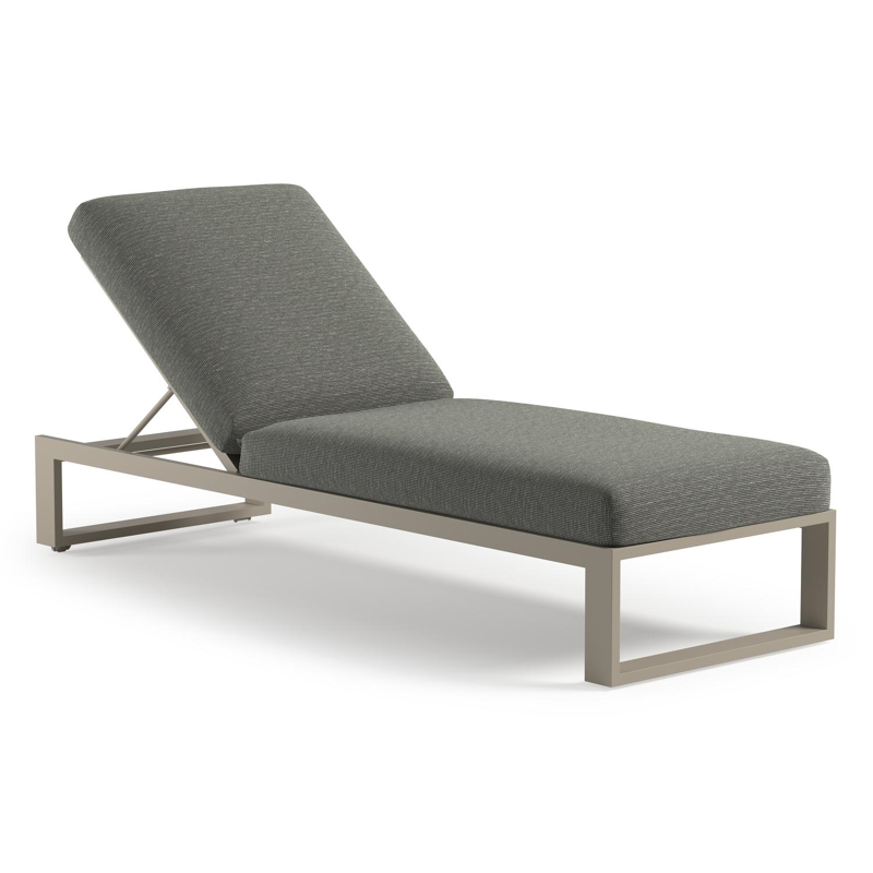 Verato verstelbaar ligbed in beige aluminium met slow fern all weather sunbrella® luxe