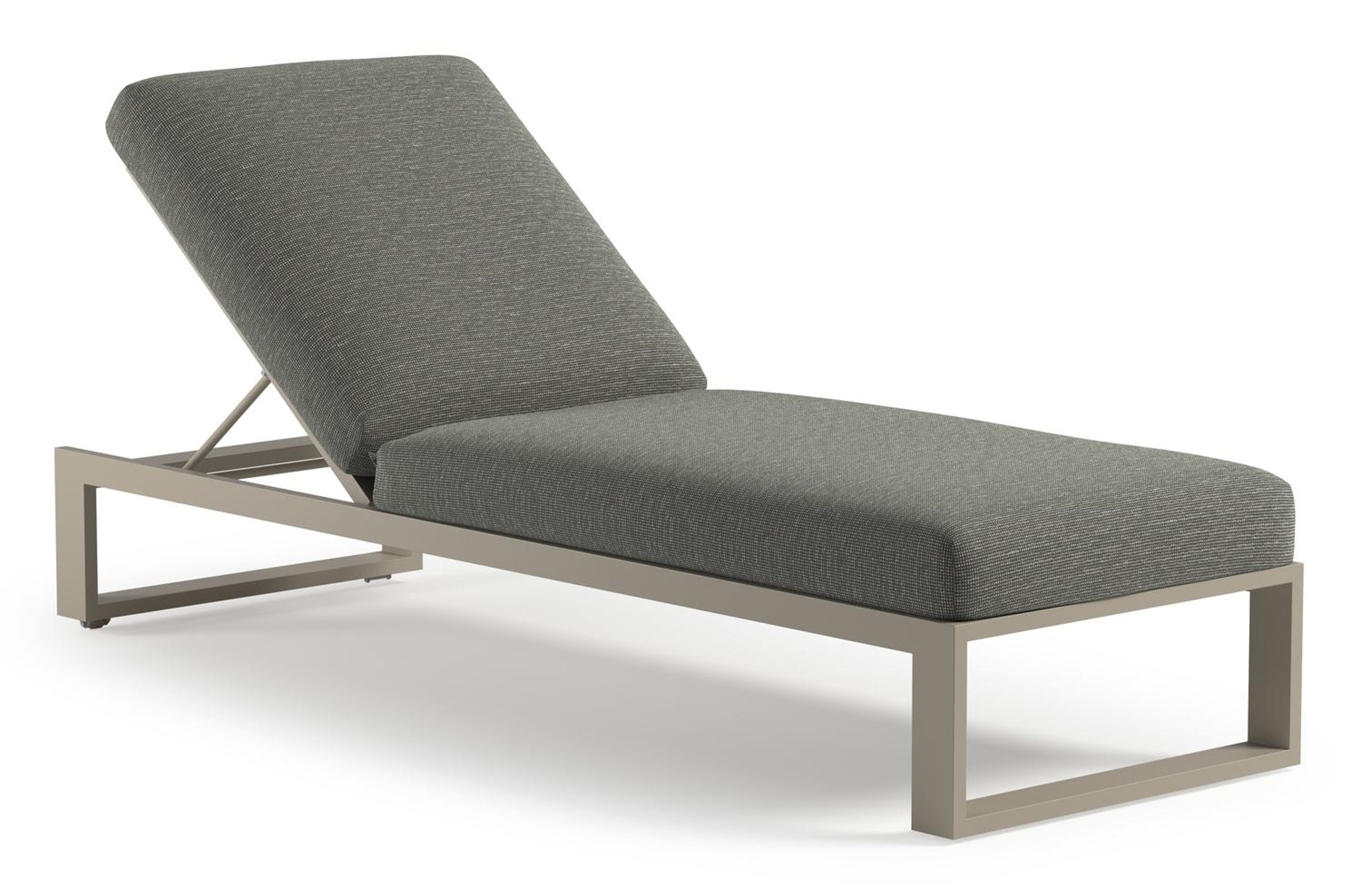 Verato verstelbaar ligbed in beige aluminium met slow fern all weather sunbrella® luxe