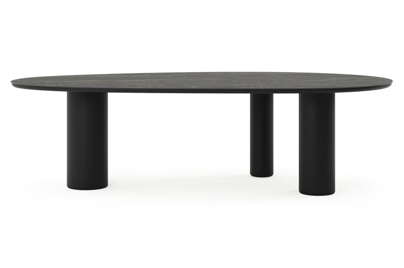 Amico tuintafel mango in zwart aluminium en volkeramiek Black Obsession - L 260 x B 130 x H 73.5 cm