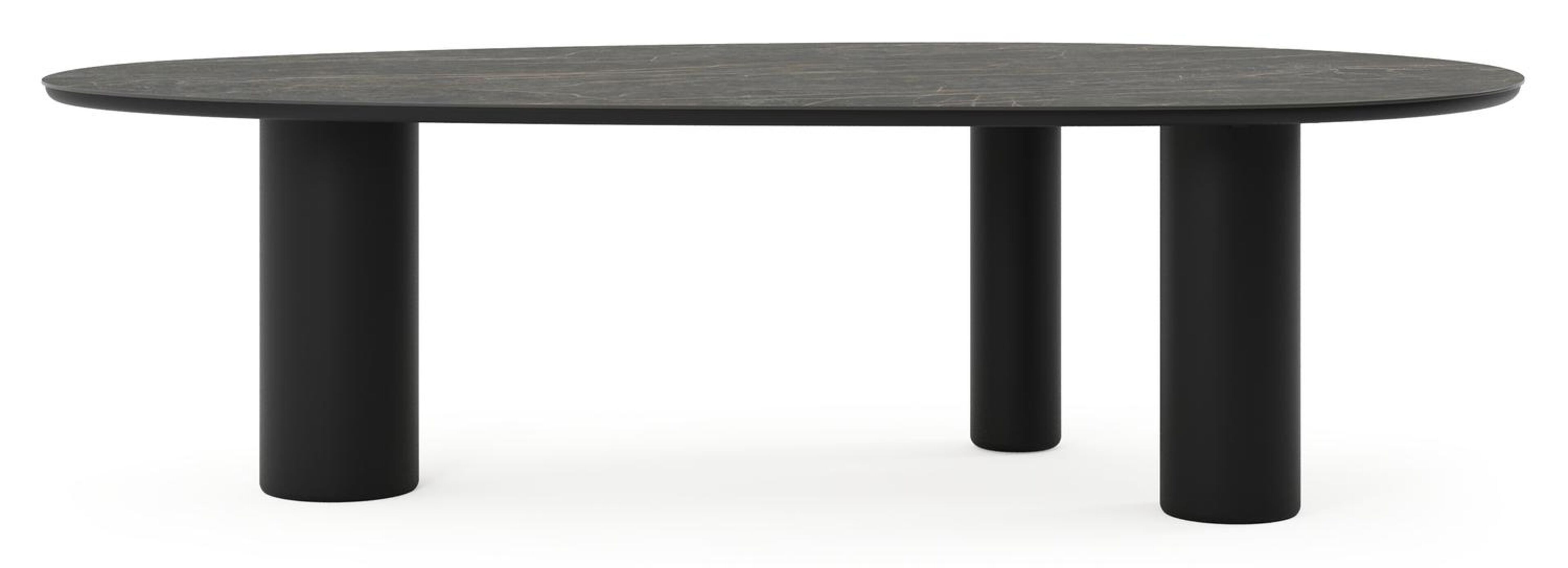 Amico tuintafel mango in zwart aluminium en volkeramiek Black Obsession - L 260 x B 130 x H 74 cm