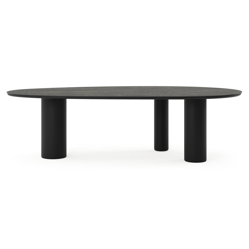 Amico tuintafel mango in zwart aluminium en volkeramiek Black Obsession - L 260 x B 130 x H 73.5 cm