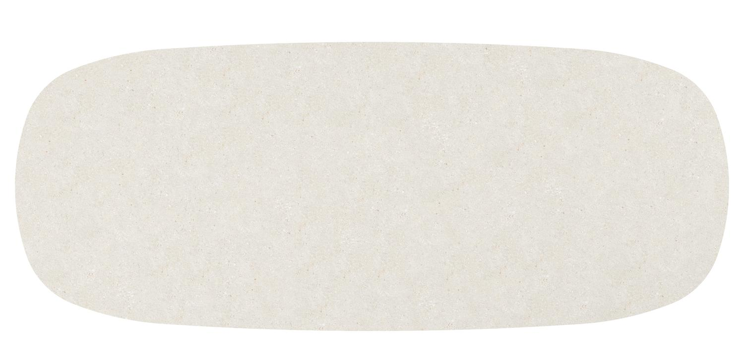 Amico low dining tuintafel bombo in beige aluminium en volkeramiek Shilin - L 320 x B 130 x H 61 cm