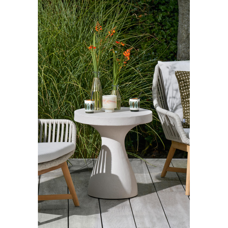 Lomo bijzettafel in beige beton - Dia. 50 x H 54 cm