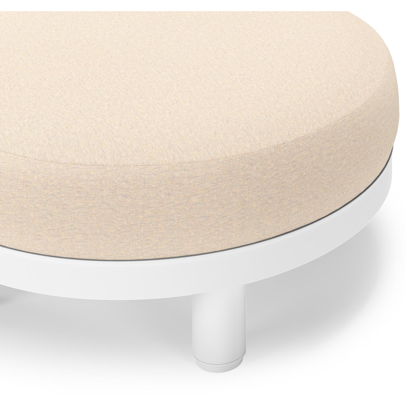 Donato lounge poef in wit aluminium met All Weather Sunbrella® Luxe Heritage Papyrus kussen