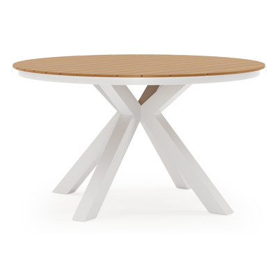 Tora tuinset in wit aluminium en polywood met 6 Guarda tuinstoelen