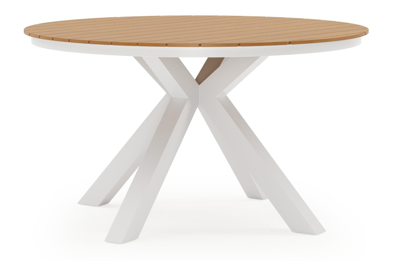 Tora tuinset in wit aluminium en polywood met 6 Guarda tuinstoelen