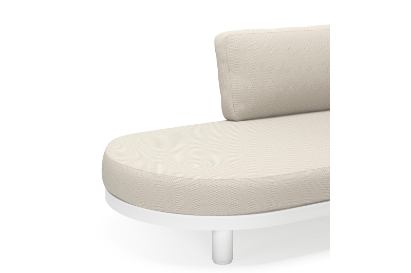 Donato loungehoek in wit aluminium met chartres silver all weather sunbrella® luxe kussens