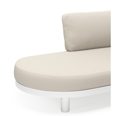 Donato loungehoek in wit aluminium met chartres silver all weather sunbrella® luxe kussens