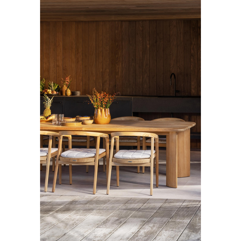 Lacrima teak stoelkussen in All Weather Cosytica marbella ecru