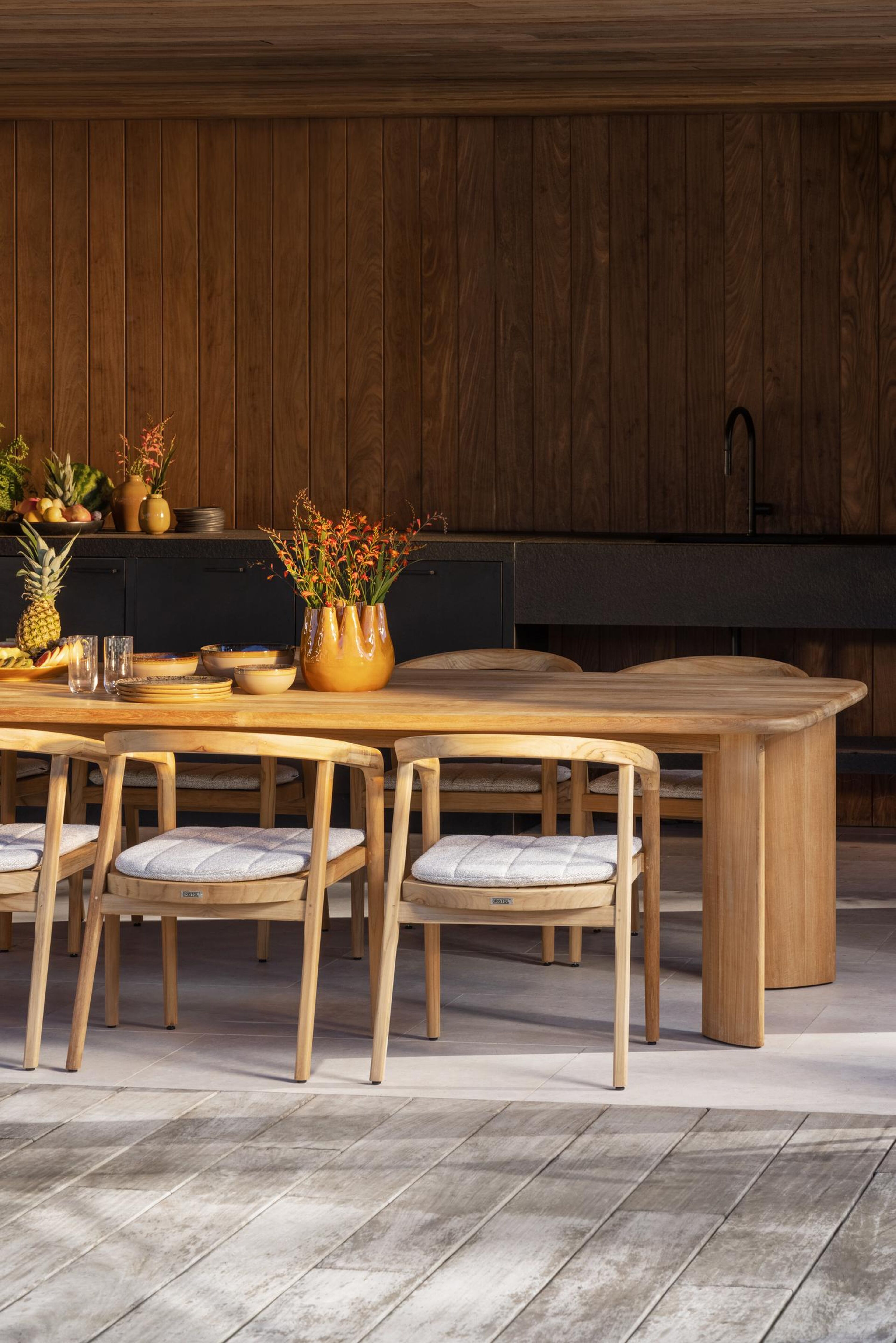 Lacrima teak stoelkussen in All Weather Cosytica marbella ecru