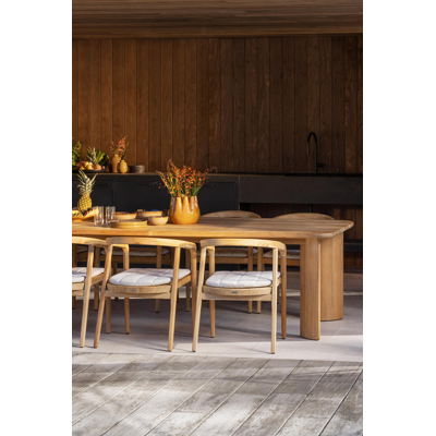 Gardo tuintafel bootvorm in teak - L 255 x B 115 x H 75 cm