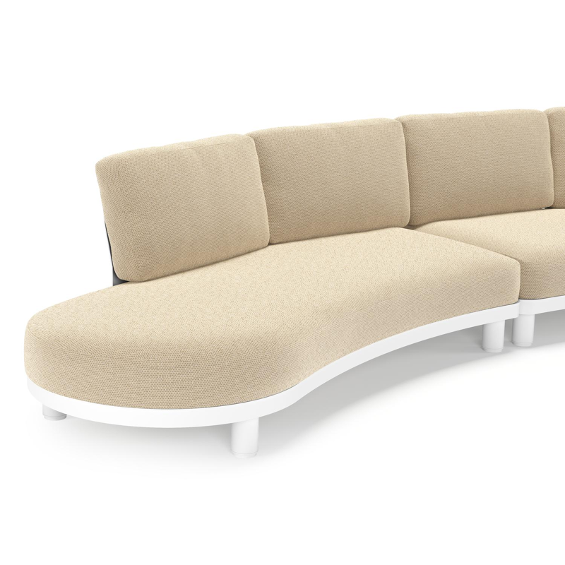 Donato loungehoek in wit aluminium met all weather cosytica Althea Camel kussen