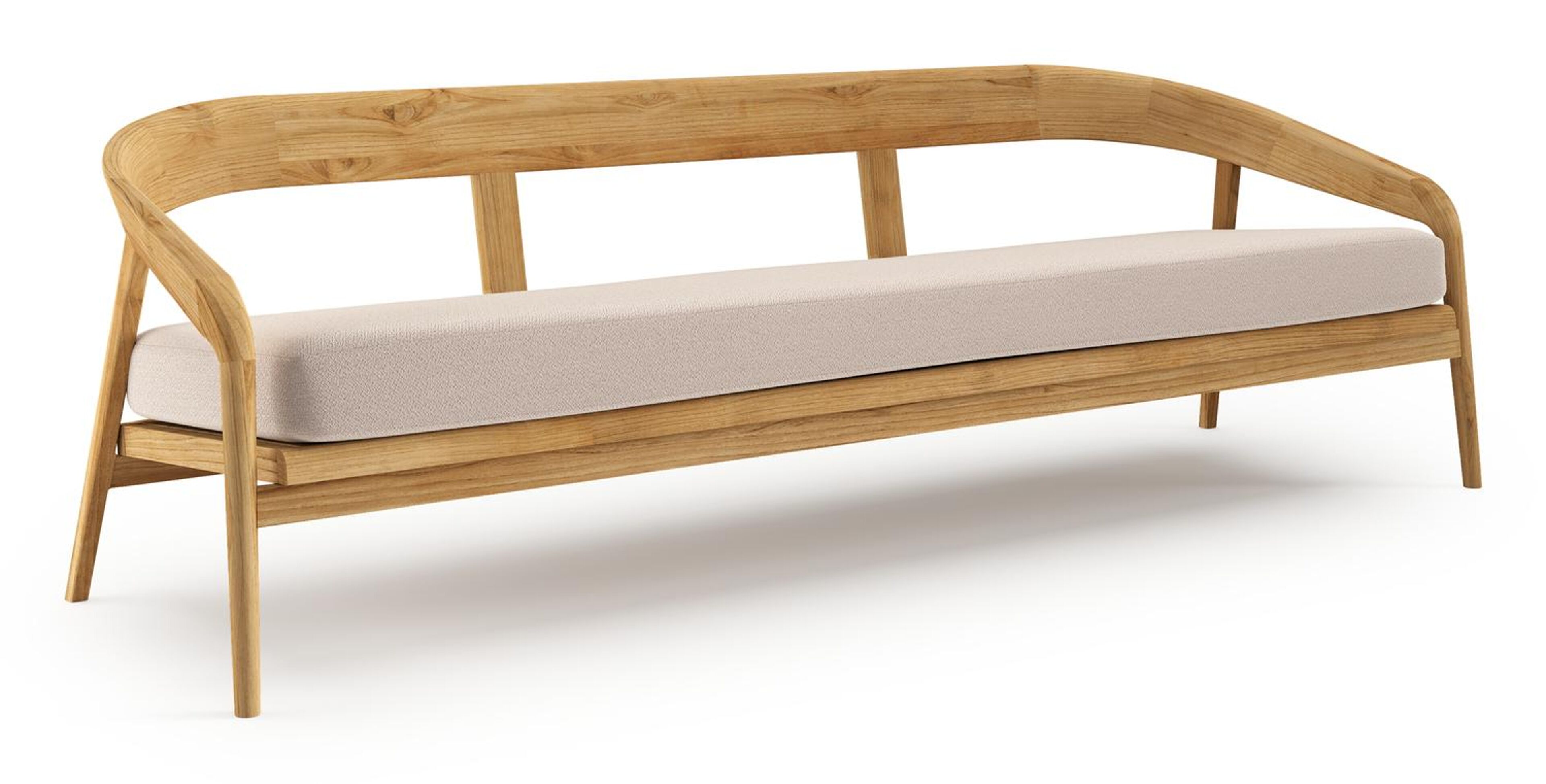 Lacrima loungebank in teak met wander pilat all weather Sunbrella® luxe kussen