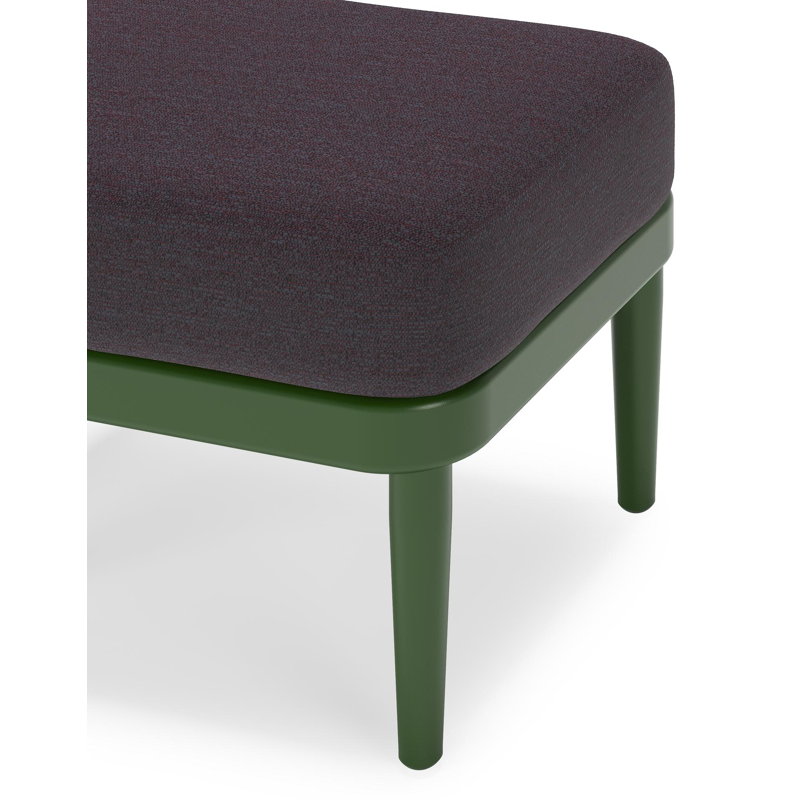 Orso poef in groen aluminium met Tundra Red all weather sunbrella® luxe kussen