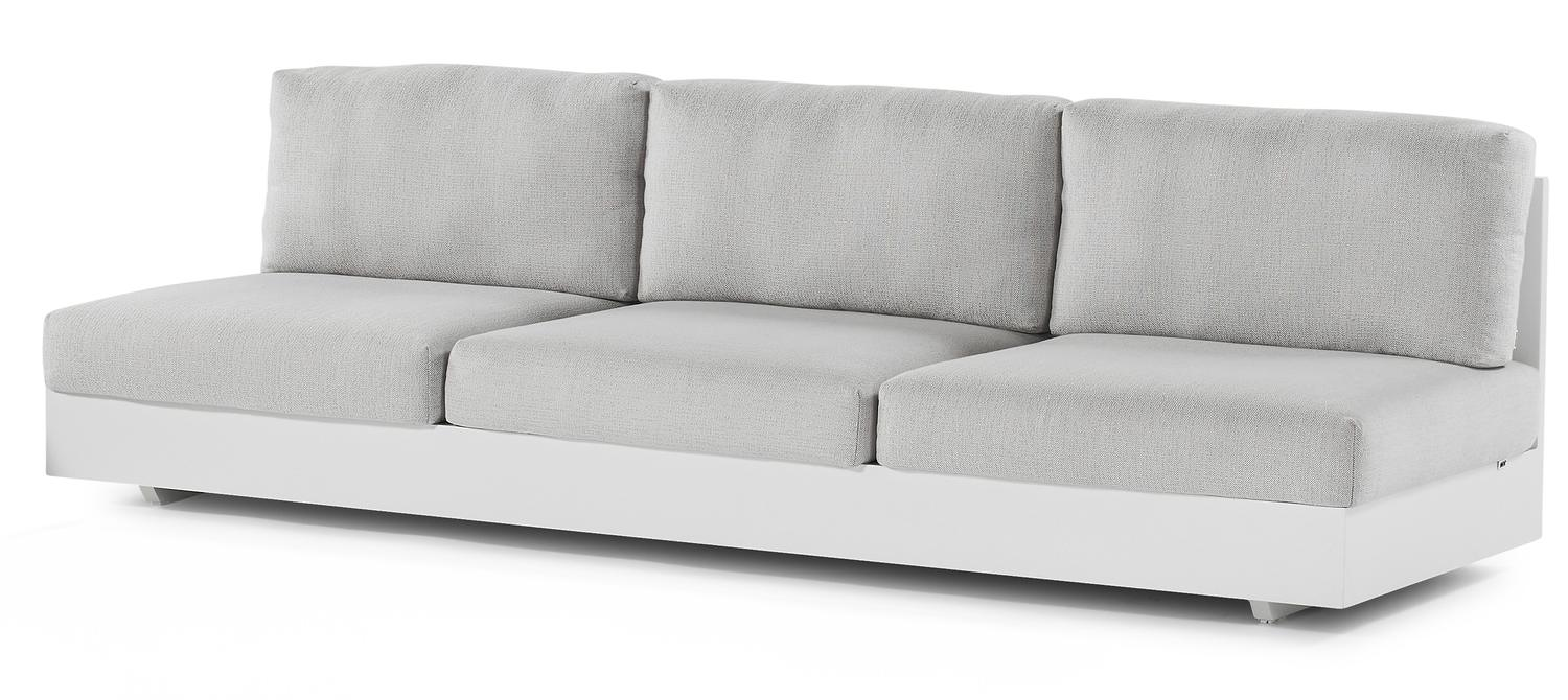 Como loungebank in wit aluminium met savane whisper all weather sunbrella® luxe kussens