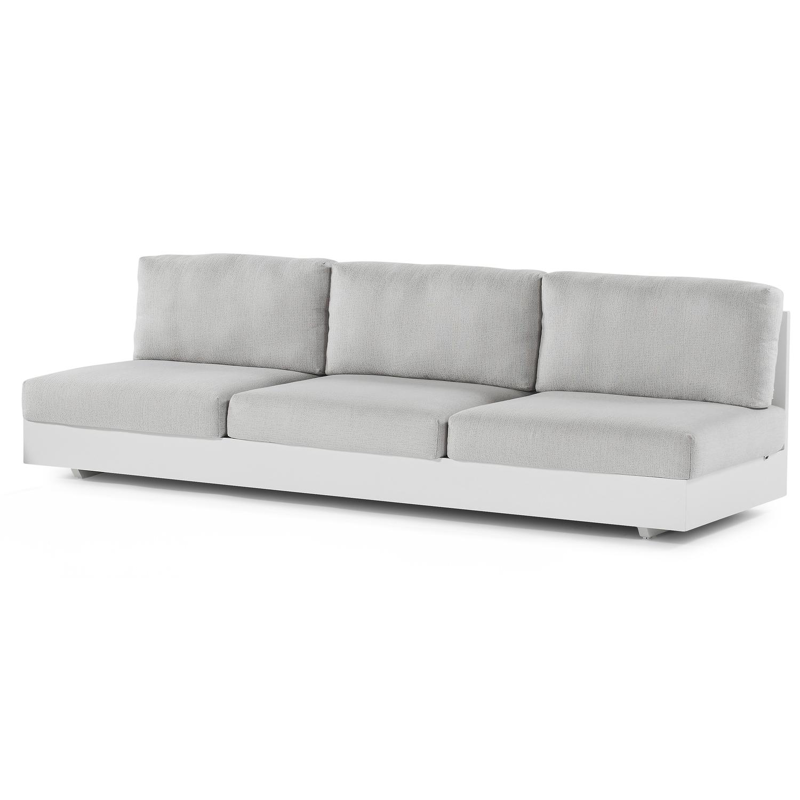 Como loungebank in wit aluminium met savane whisper all weather sunbrella® luxe kussens