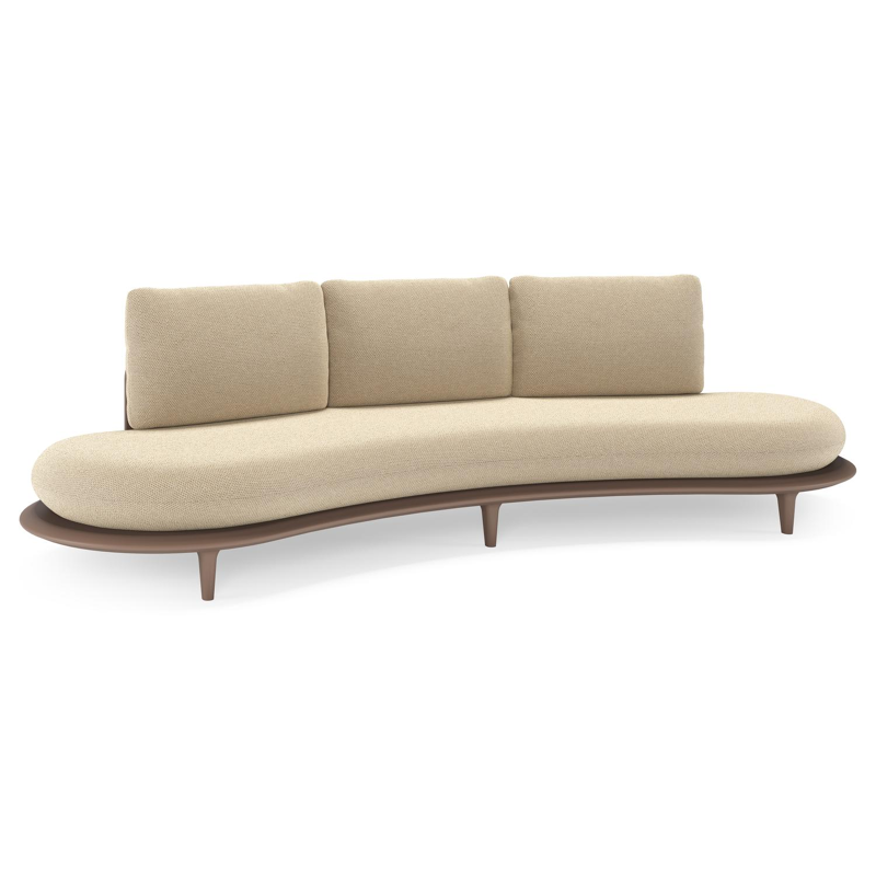 Bomero loungebank in taupe aluminium met althea camel all weather cosytica kussen