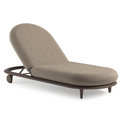 Bomero verstelbaar ligbed in wit aluminium met bora jungle all weather cosytica