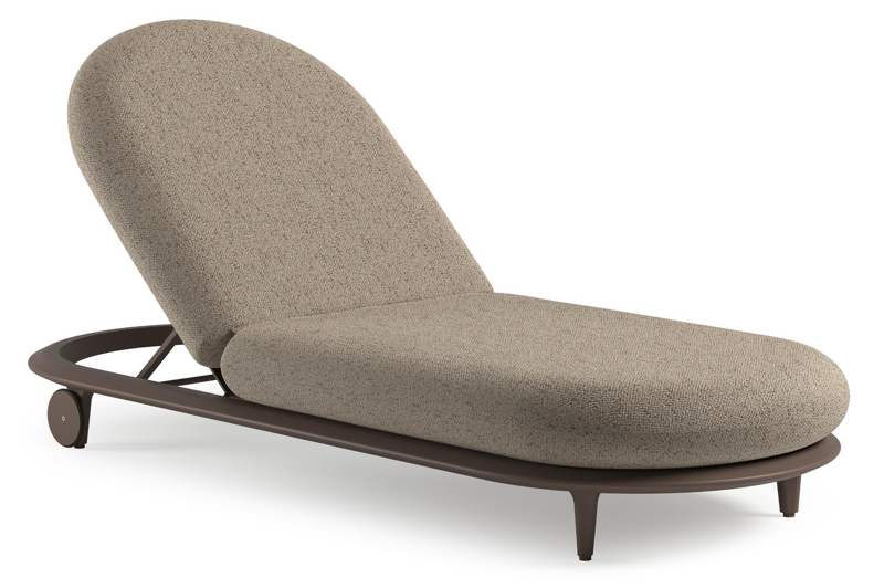 Bomero verstelbaar ligbed in wit aluminium met bora jungle all weather cosytica