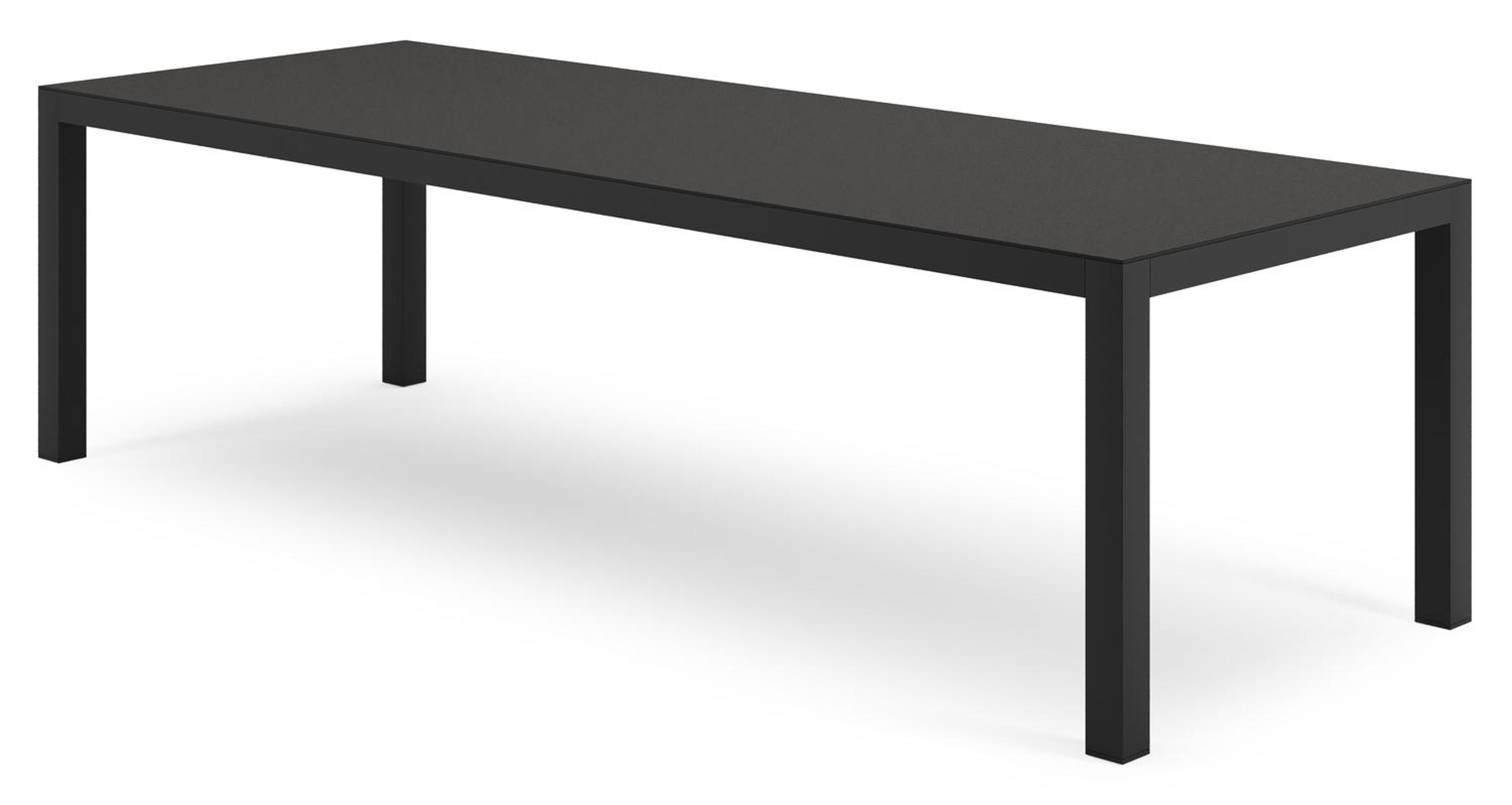 Varese rechthoekige tuinset in zwart aluminium en sintered stone notte minerale met 8 Matera tuinstoelen