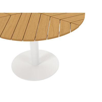 Lagos tuinset in zwart aluminium en naturel polywood tafelblad met 4 stapelbare Vigo tuinstoelen