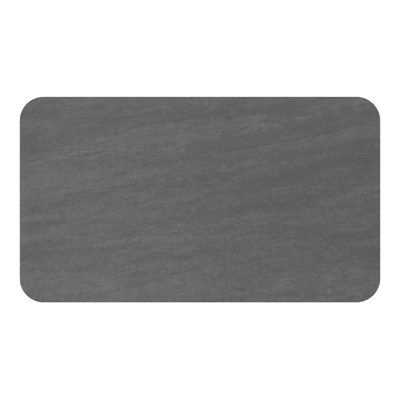 Orso tuintafel rechthoekig afgerond in beige aluminium en volkeramiek Basalt Black - L 140 x B 80 x H 74.5 cm