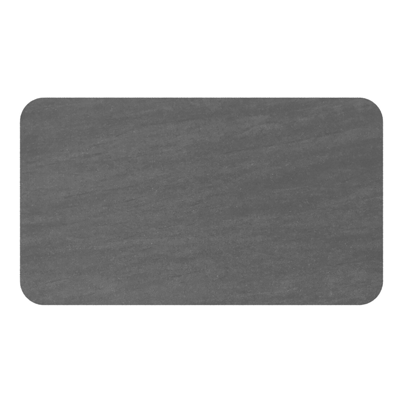 Orso tuintafel rechthoekig afgerond in beige aluminium en volkeramiek Basalt Black - L 140 x B 80 x H 74.5 cm