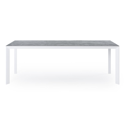 Malito tuintafel in wit aluminium en volkeramiek mar del plata - L 220 x B 70 x H 75,5 cm