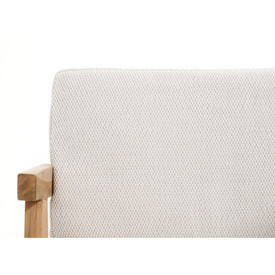 Trentino tuinstoel in teak en naturel ronde wicker met kussen in lopi marble all weather sunbrella® luxe