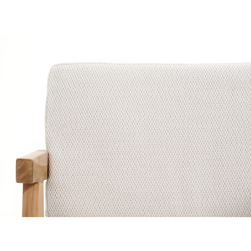 Trentino tuinstoel in teak en naturel ronde wicker met kussen in lopi marble all weather sunbrella® luxe